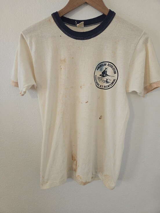 None Other - Vintage Bicentennial American Revolution T Shirt Mens Medium Sloatsburg NY 70s